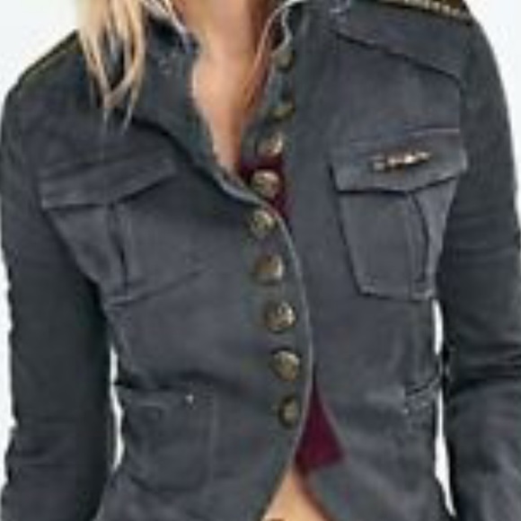 🆕Free People>Faded army utility jacket with bead detail NWOT. - Picture 4 of 10